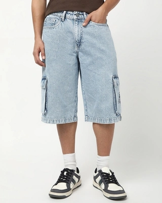 men s light blue washed straight fit cargo shorts 662179 1751372863 2